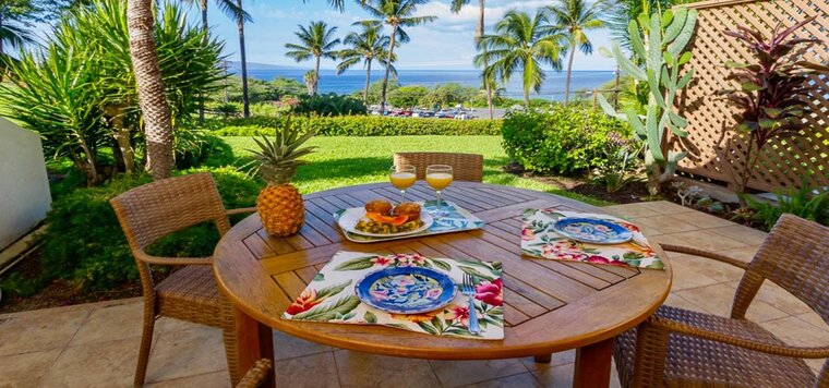 Maui Kamaole G-105, a1 bedroom 2 bath condo with wide, wonderful ocean view