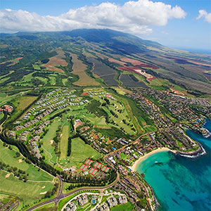 Kapalua Bay course view from sky